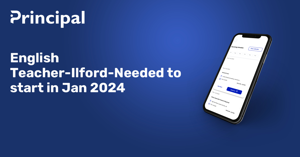 English Teacher Ilford Needed To Start In Jan 2024 Principal   655b3b780499c 